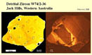 Back scattered electron (BSE) and cathodoluminescence (CL) images of surface 2 of zircon W74/2-36